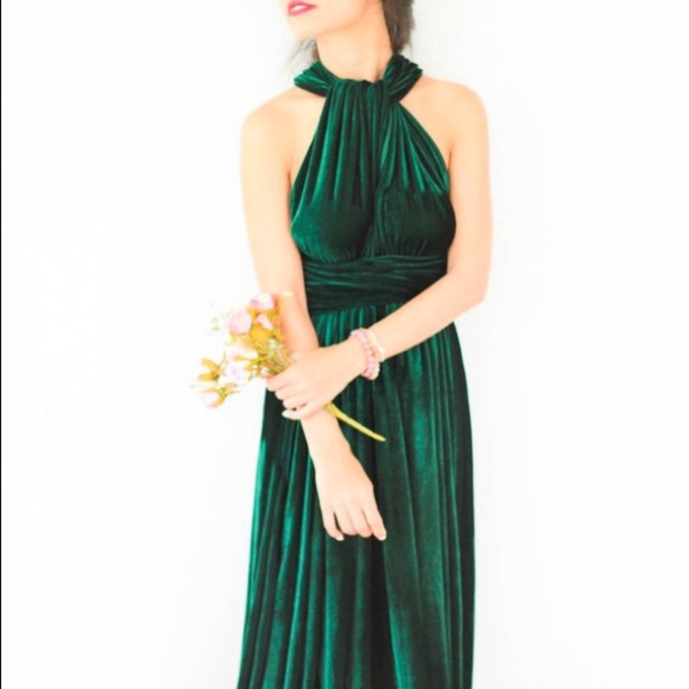 Green Velvet Infinity Dress